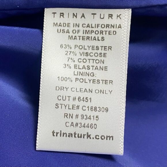 Trina Turk Bright Blue Sheath Dress size 6 - Picture 4 of 4